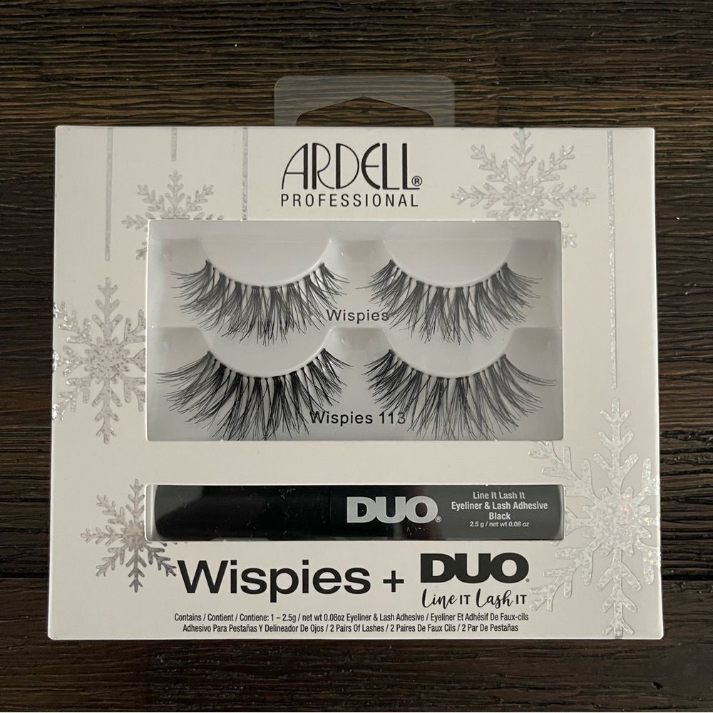 Ardell Professional Wispies + Duo Lashes 113 Black 2 Pairs NWT